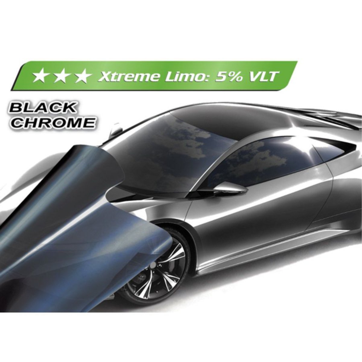 Pellicola Oscurante Vetri Auto 300x76 Extreme Limo 5% Black Chrome